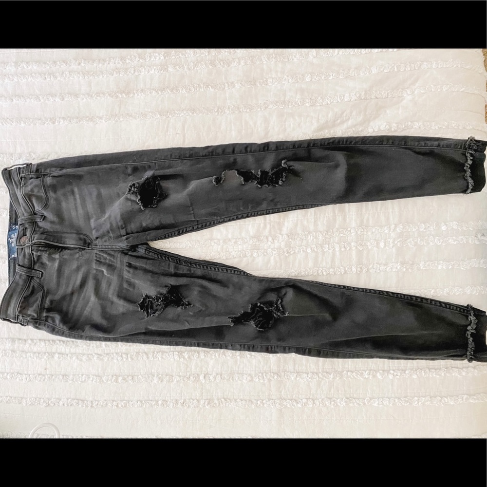 black high rise denim jeans